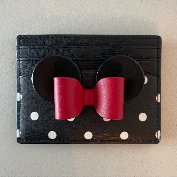 Kate Spade Minnie Mouse ears and red bow polka dot card holder wallet - Picture 1 of 3